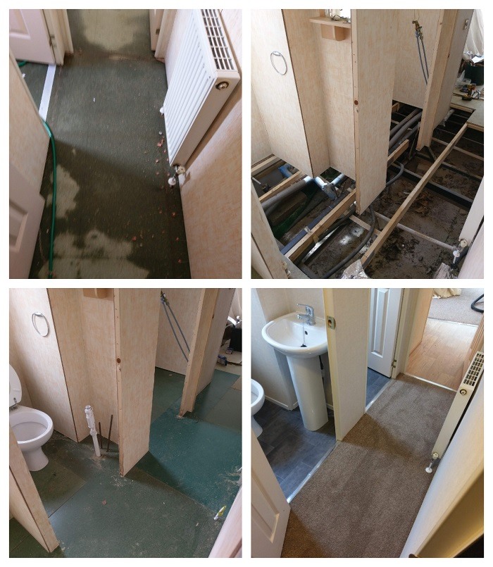 we replaced all the damage floor in this static caravan after a flood