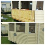 This is static caravan panels being fitted